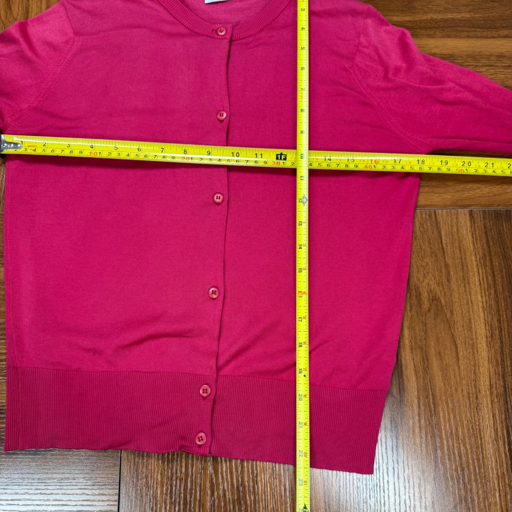 John Smedley Pink Sea Island Cotton Cardigan Sweater Crew Neck Made in EnglandXS - Picture 7 of 7
